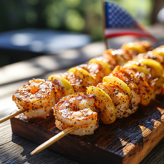 Grilled Lemon Pepper Shrimp Skewers