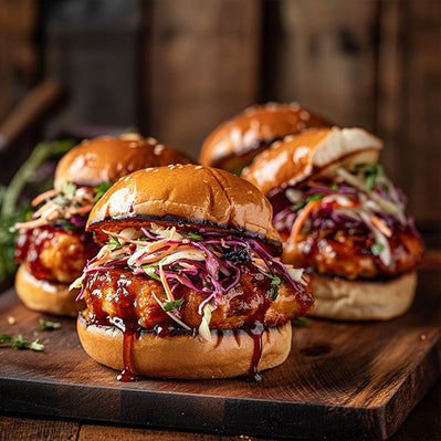 Smoky Sweet BBQ Chicken Sliders with Crunchy Slaw
